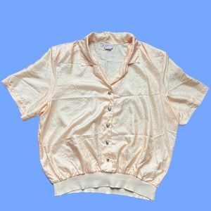 Lauren Lee 80s/90s Yellow Gold Shirt w/shoulder pads